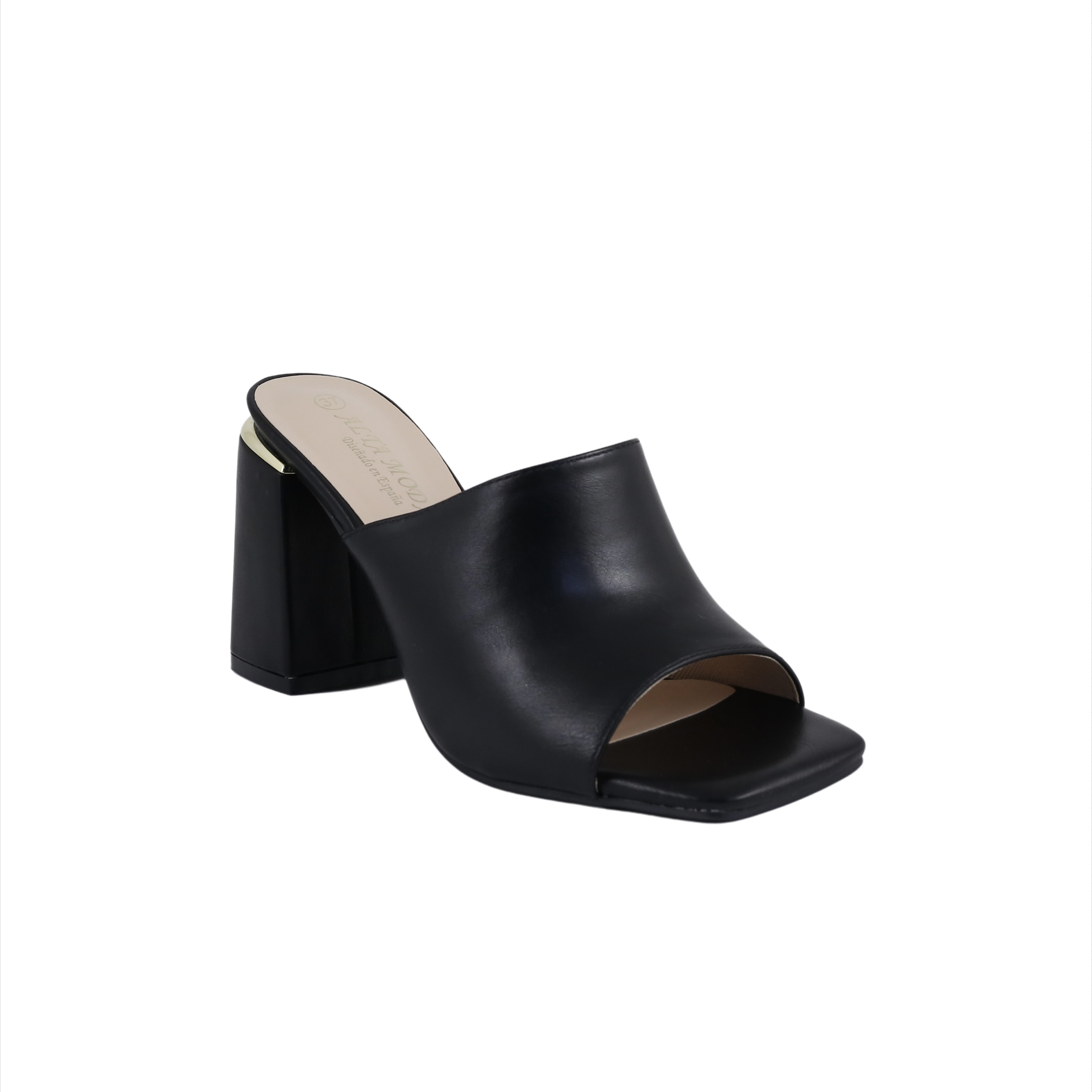 Woman Shoes Moccasins - Mules Black square toe mules