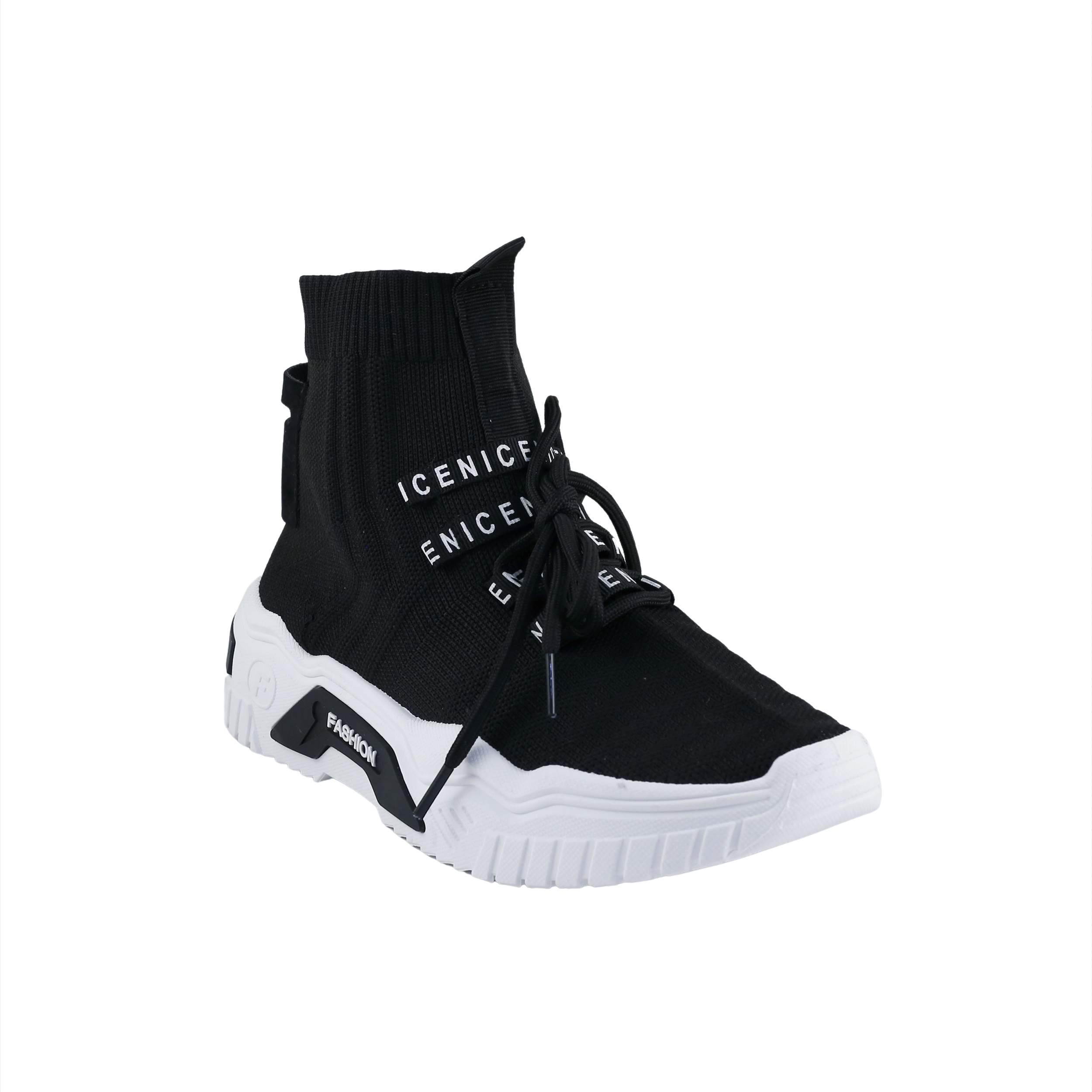 Woman Shoes Casual-Sneakers Βlack boot sneakers