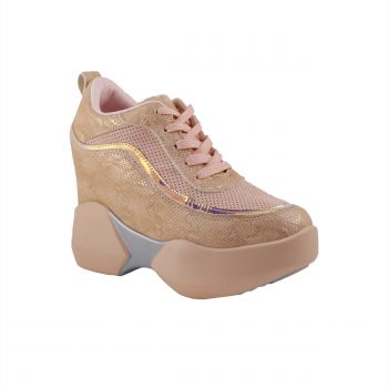 Woman Shoes Casual-Sneakers Pink snake sneaker
