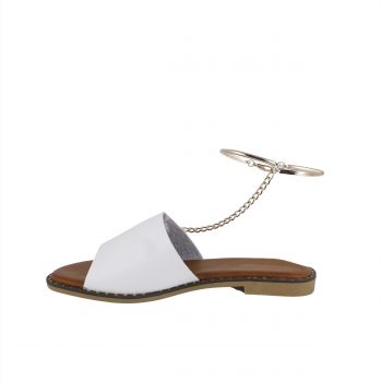 Woman Shoes Sandals - Flip Flops White flip flop with chain