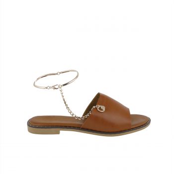 Woman Shoes Sandals - Flip Flops Camel flip flop with chain