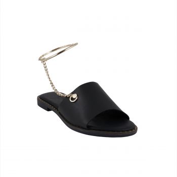 Woman Shoes Sandals - Flip Flops Black flip flop with chain