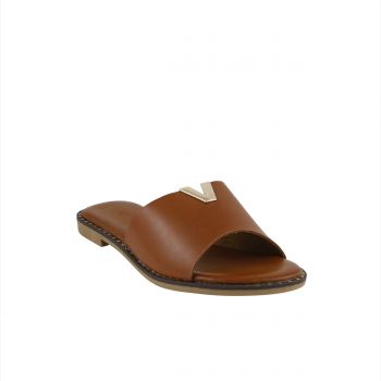 Woman Shoes Sandals - Flip Flops Camel flip flop with V