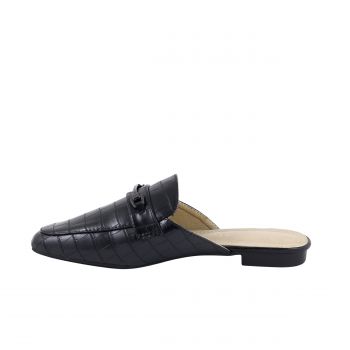 Woman Shoes Moccasins - Mules Black croco mules