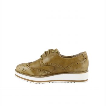 Woman Shoes Casual-Sneakers Camel oxfords