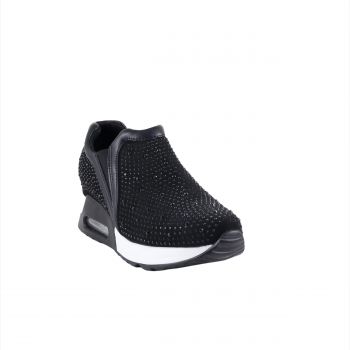 Woman Shoes Casual-Sneakers Black sneakers with stones