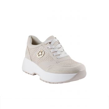 Woman Shoes Casual-Sneakers Biege sneakers with laces