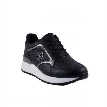 Woman Shoes Casual-Sneakers Black sneakers with laces